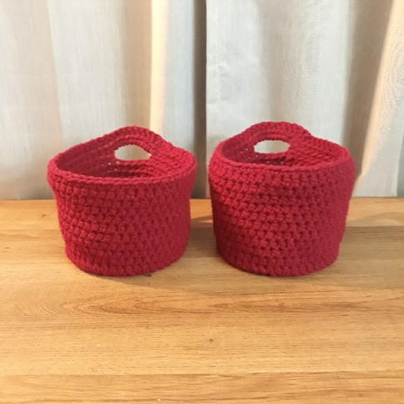 Hand Crafted Other - Burgundy Hanging Basket Set